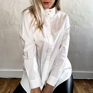 White Blouse with gold buttons, Size Small.